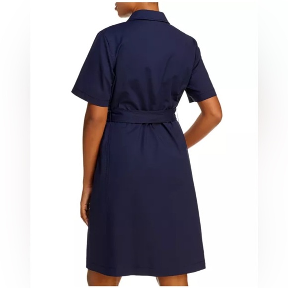 Lafayette 148 New York Kylie Short-Sleeve Navy Shirt Dress Sz 10 Classic Casual - Picture 12 of 13